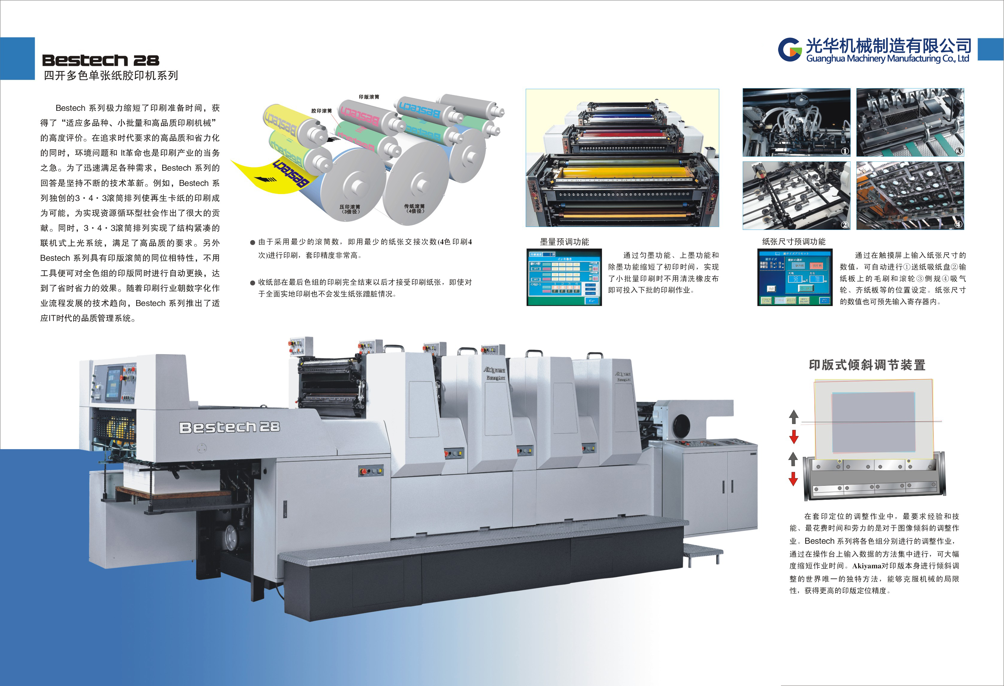 BESTECH-428  Single sheet four color offset printing machine