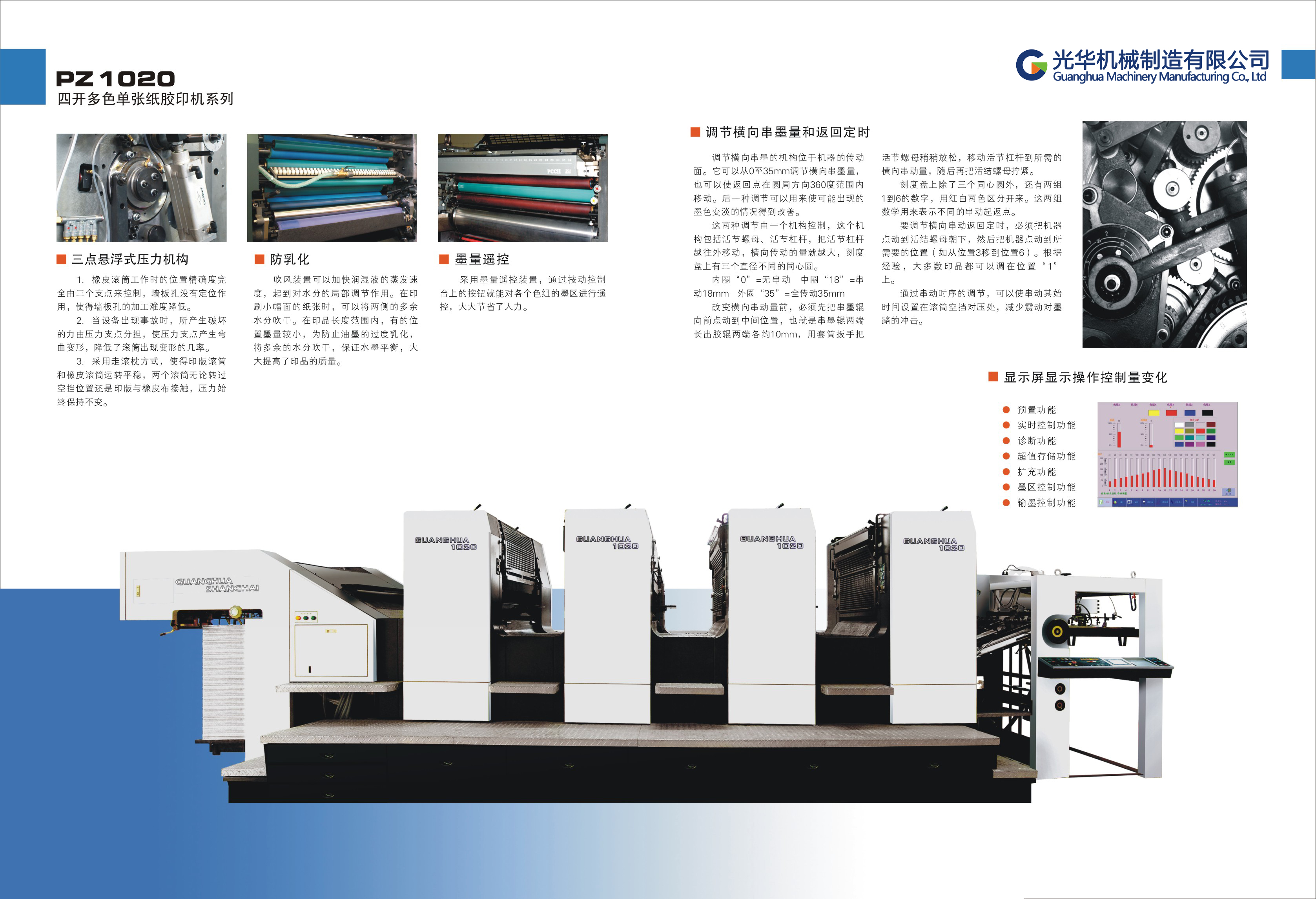 PZ1020 Four open multi color single sheet offset printing machine